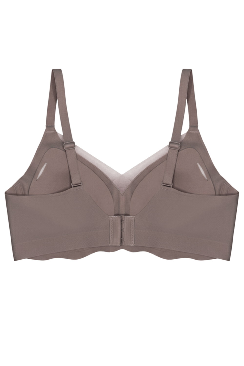 Seamless Bra - Touch | Kahverengi Lazer Kesim Dikişsiz Tül ve Dalga Detaylı Balensiz Kadın Sütyen