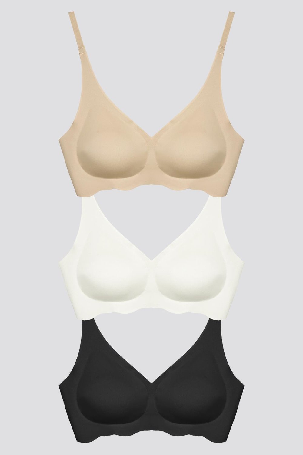 Seamless Bra - Wave | Lazer Kesim Dikişsiz Dalga Detaylı Balensiz Kadın Sütyen 3lü Paket