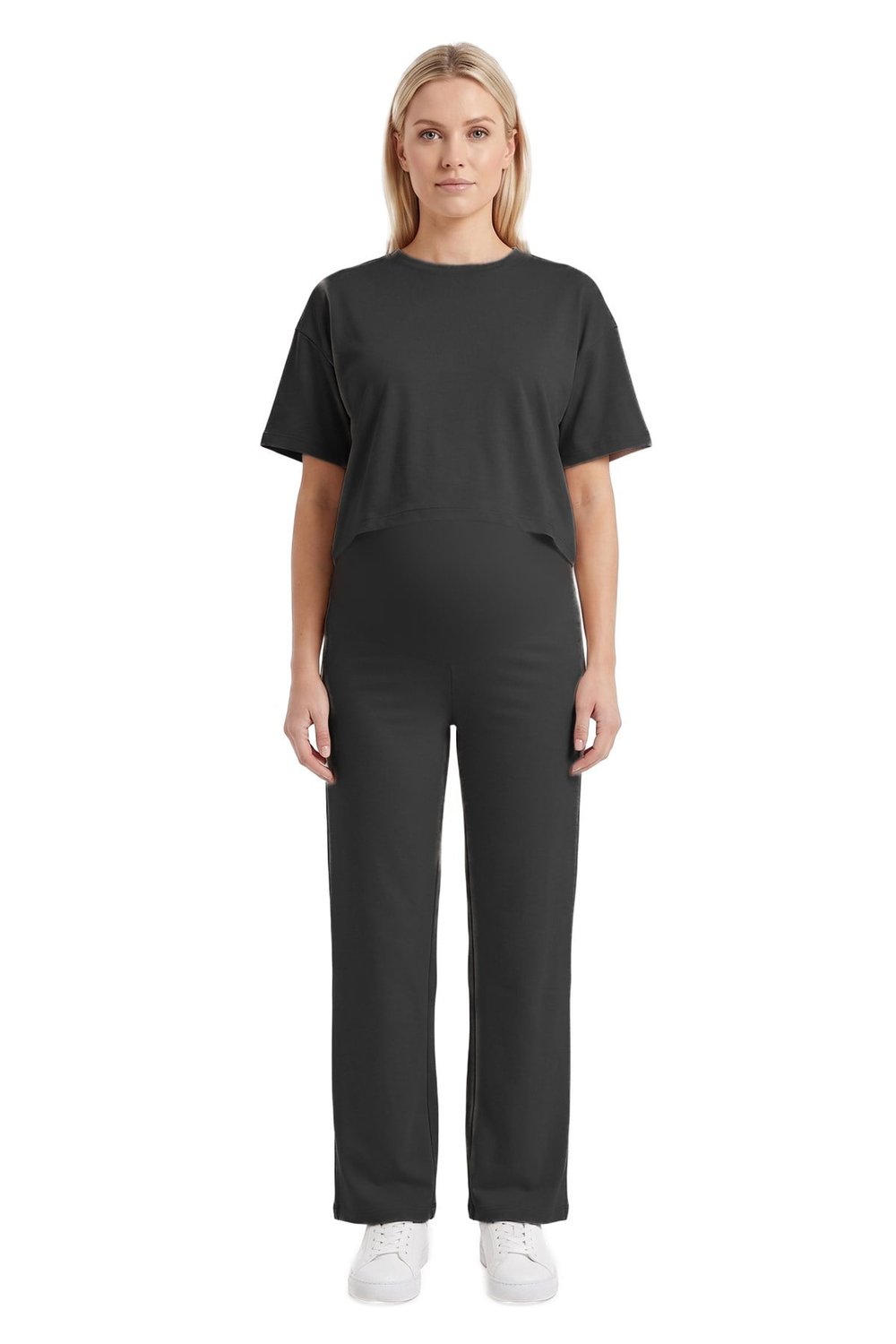 Premium - Sway Collection | Siyah Yüksek Bel Modal Hamile Kadın Pantolon 