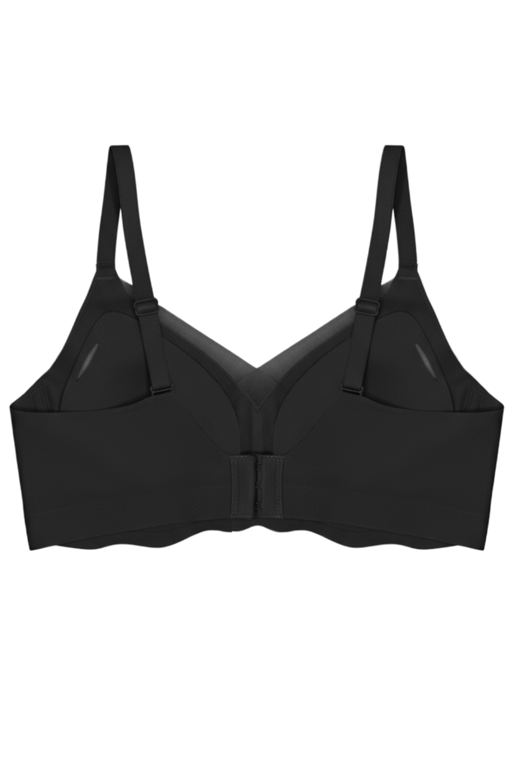 Seamless Bra - Touch | Siyah Lazer Kesim Dikişsiz Tül ve Dalga Detaylı Balensiz Kadın Sütyen