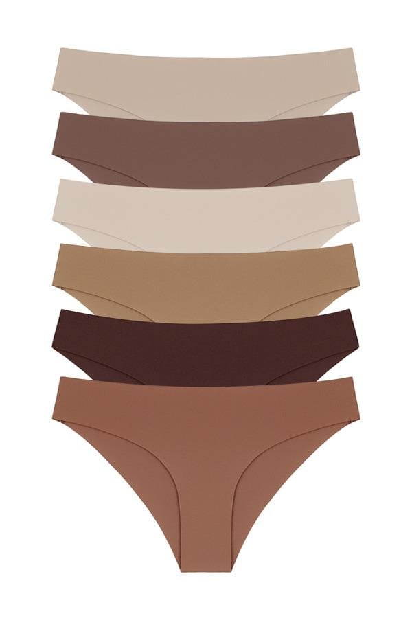 Lazer Kesim Kadın Bikini Külot 6lı Paket