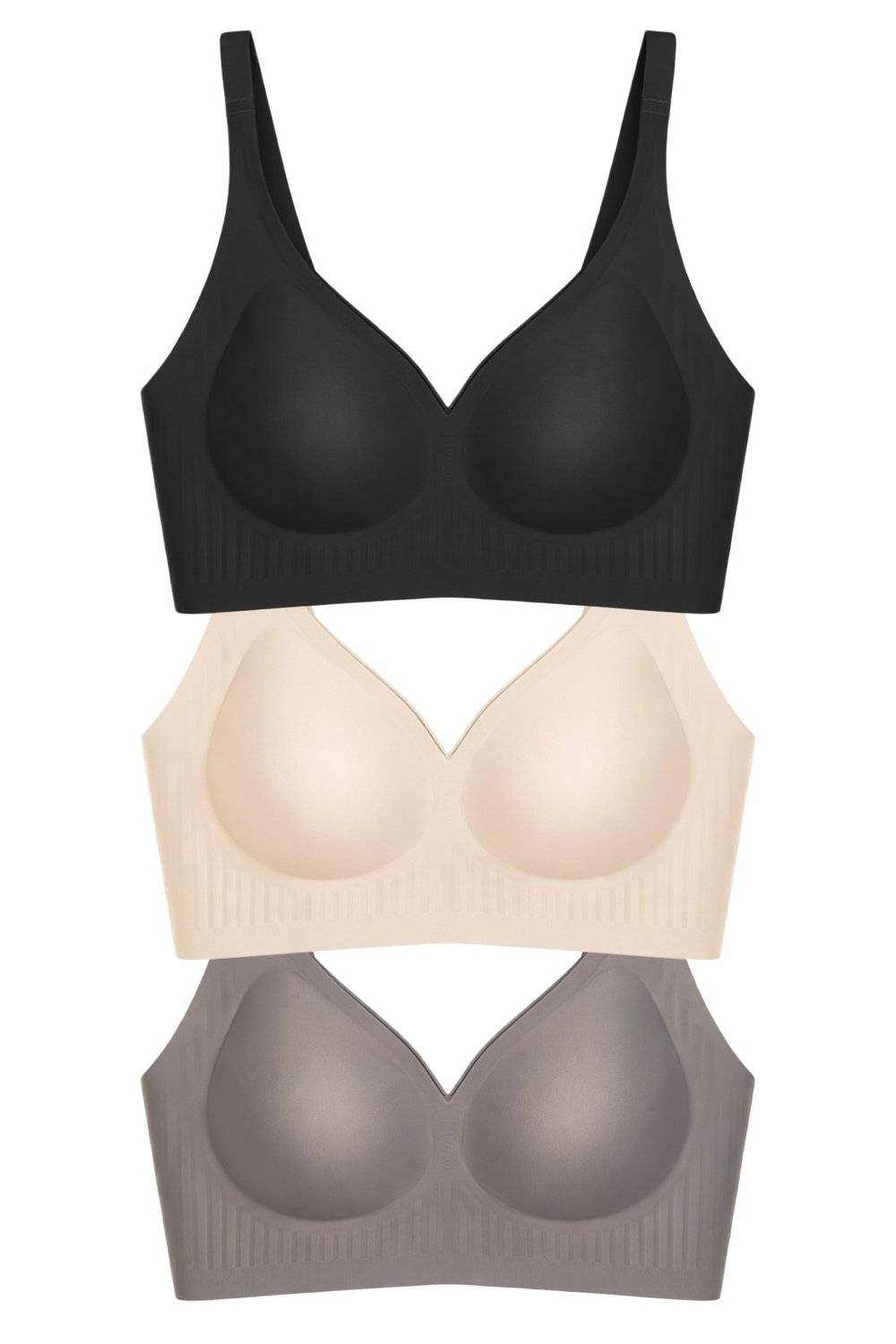 Seamless Bra - Slight | Lazer Kesim Dikişsiz Dilim Detaylı Balensiz Kadın Sütyen 3lü Paket-3