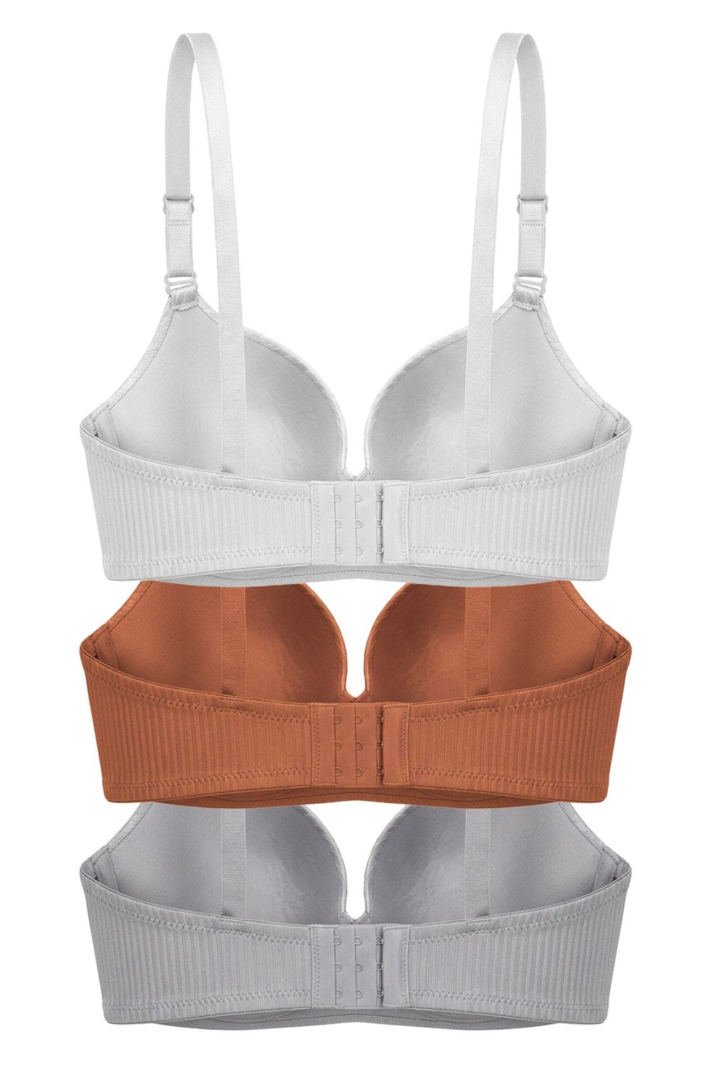 Seamless Bra - Rivelle | Mikro Çizgi Desenli Balensiz Günlük Kadın Sütyen 3lü Paket