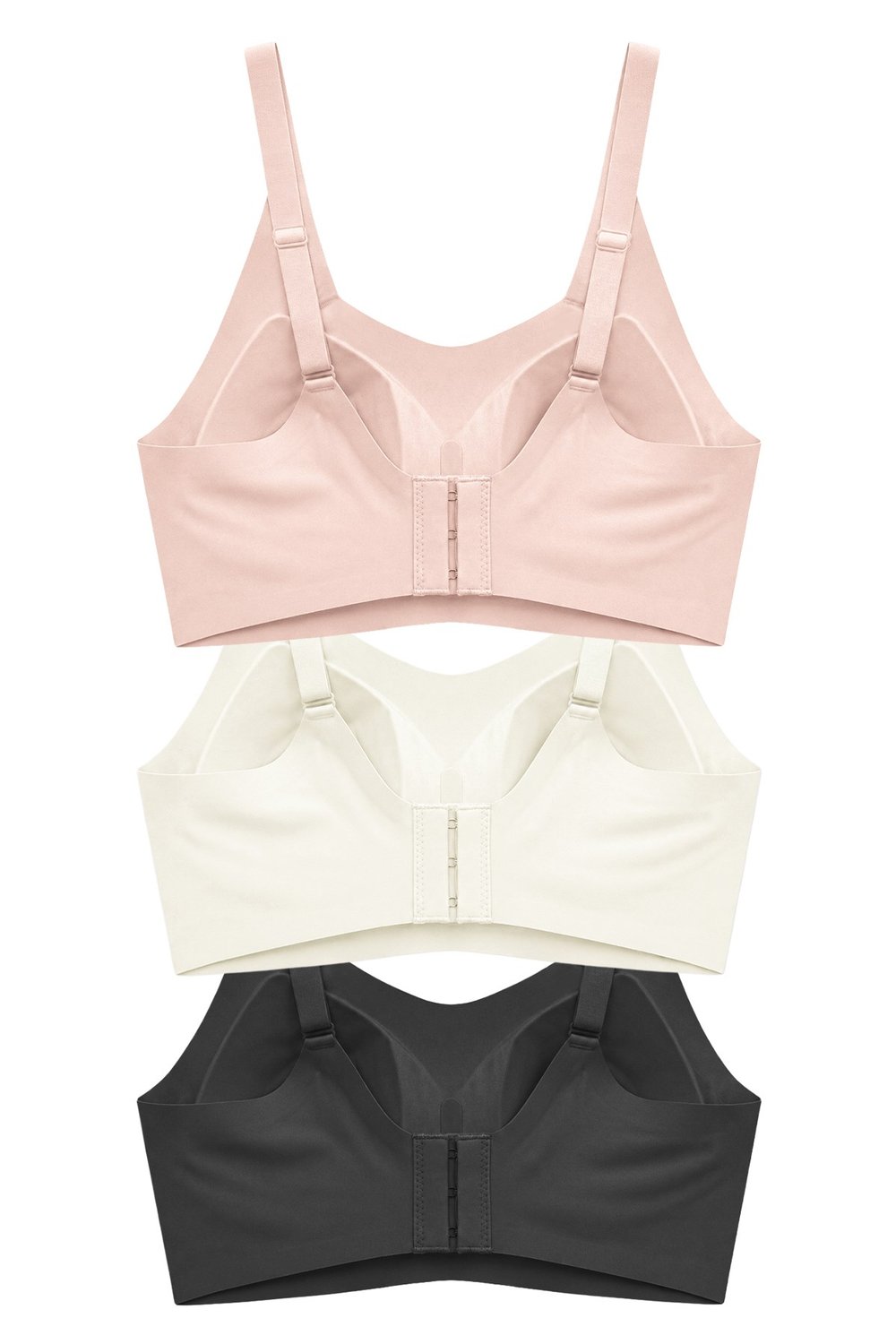 Seamless Bra - Elaris |Lazer Kesim Balensiz Dekolteli Şerit Detay Dikişsiz Kadın Sütyen 3lü Paket-2