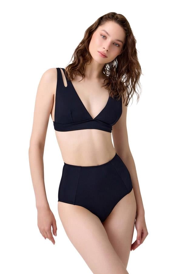 Siyah Yüksek Bel Hipster Bikini Altı