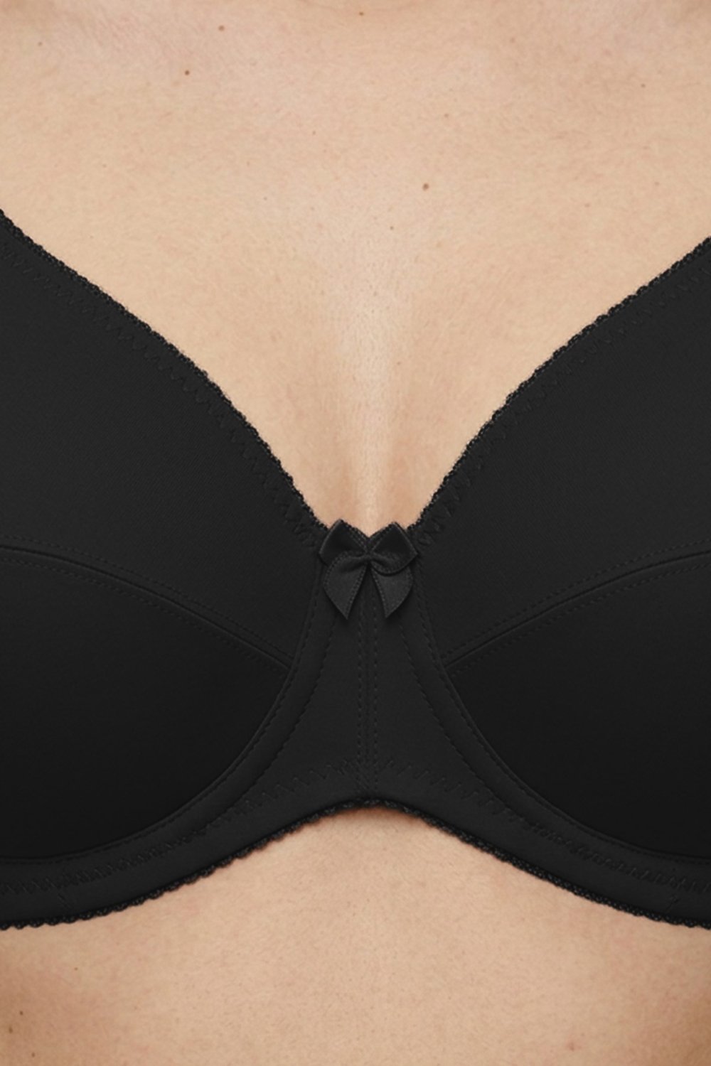 Bra - Novia | Siyah Büyük Beden Micro Balenli Minimizer Ayarlanabilir Askılı Kadın Sütyen