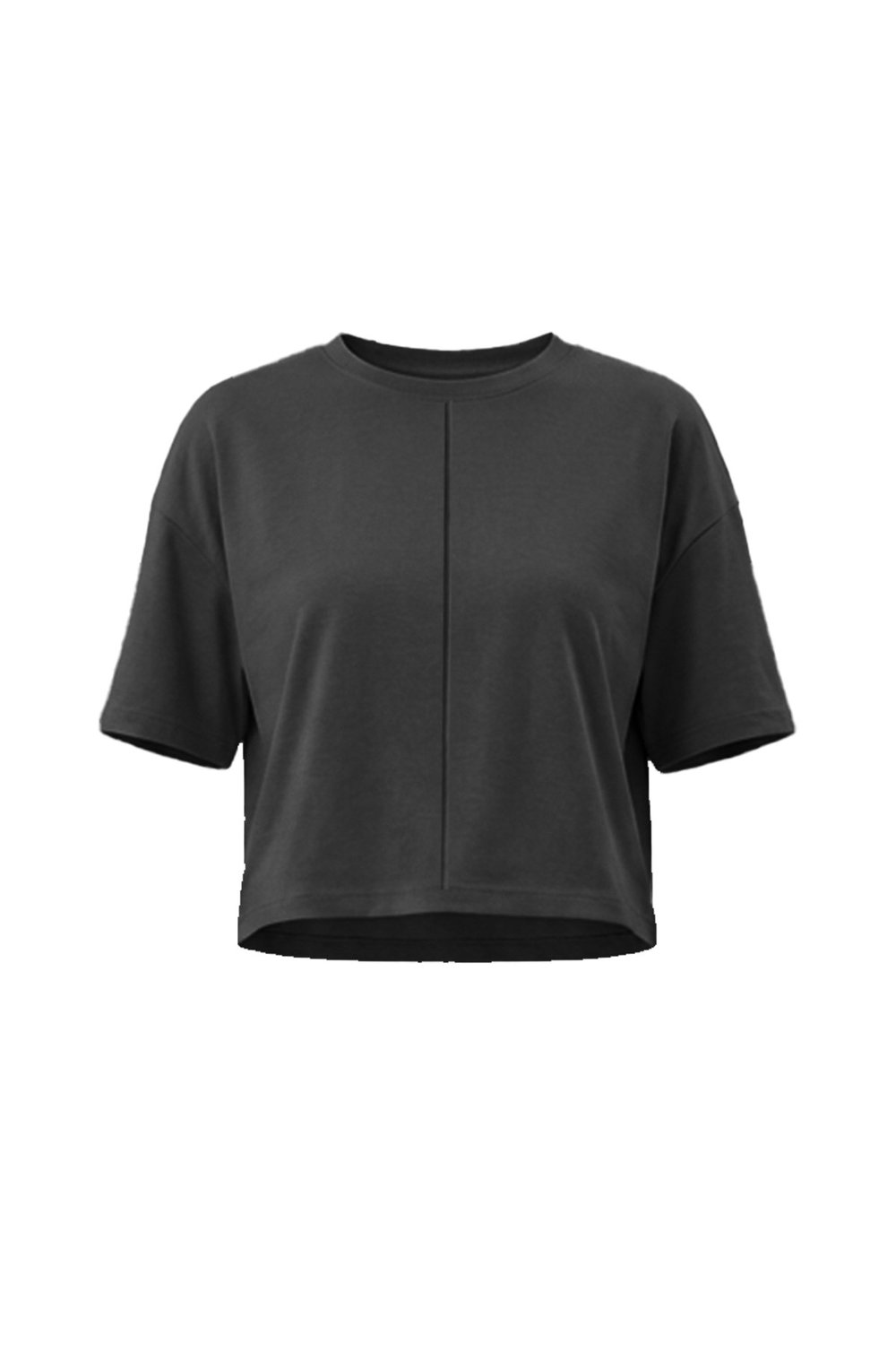 Premium - Sway Collection | Siyah Modal Bisiklet Yaka Nervür Dikiş Detaylı Tişört