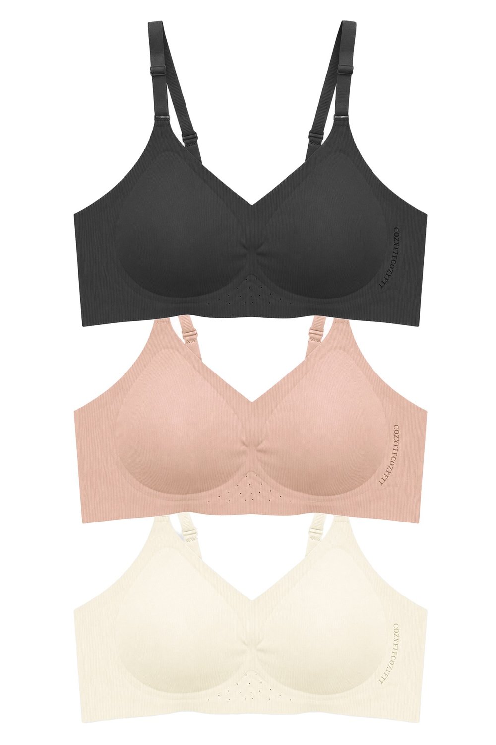 Seamless Bra - Alure | Lazer Kesim Balensiz Perfore Detaylı Dikişsiz Kadın Sütyen 3lü Paket-2