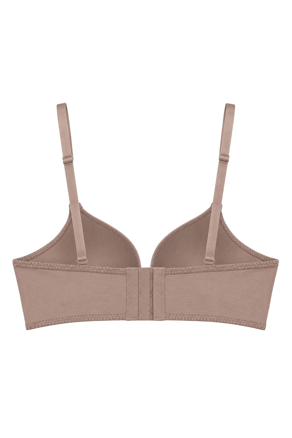 Seamless Bra - Renoa | Kahverengi Rib Dokulu Balensiz Doğal Form Straplez Kadın Sütyen