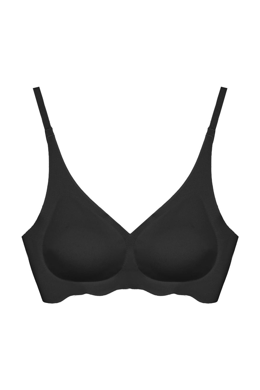 Seamless Bra - Wave | Siyah Lazer Kesim Dikişsiz Dalga Detaylı Balensiz Kadın Sütyen