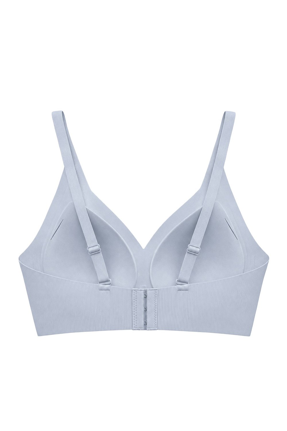 Seamless Bra - Velora | Gri Lazer Kesim Balensiz Rib Dokulu Dikişsiz Kadın Sütyen