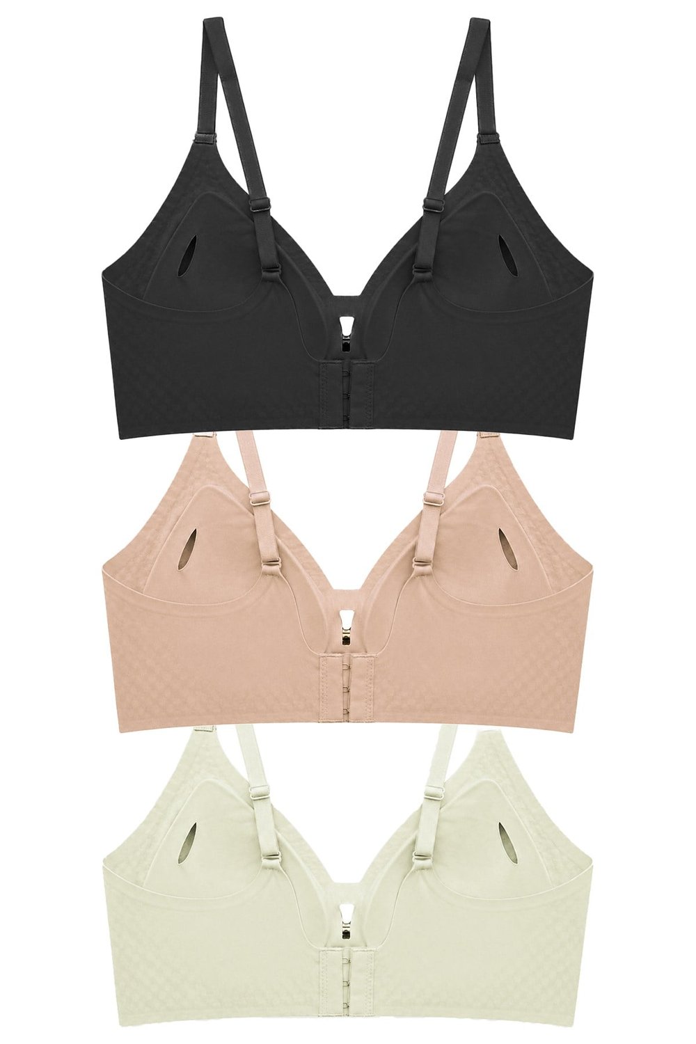 Seamless Bra - Elune | Lazer Kesim Balensiz Dekolte Taş Detaylı Dikişsiz Kadın Sütyen 3lü Paket-2