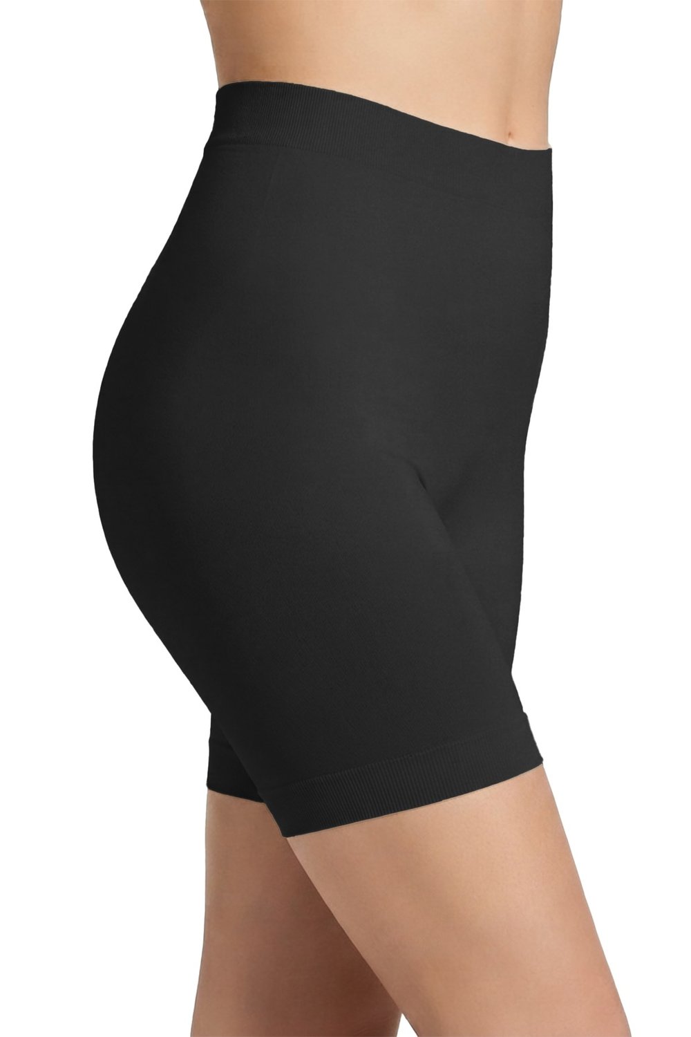 Cottonhill Premium - Kadın Siyah Ultra-Rahat Seamless Yüksek Bel Uzun Paça Boxer