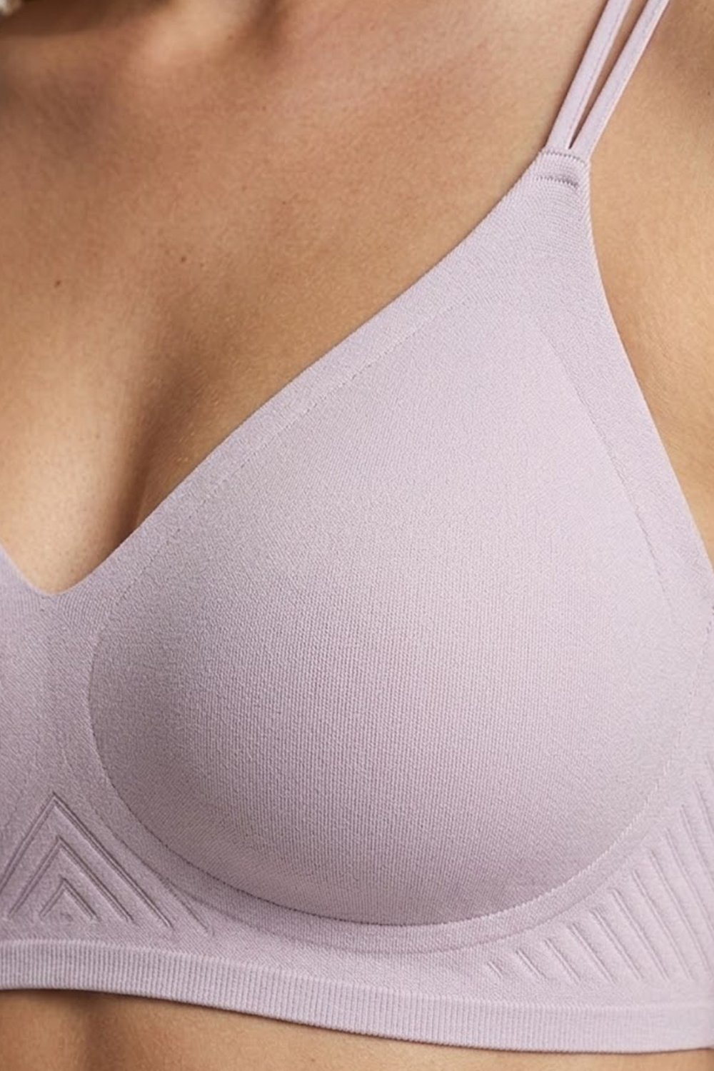 Seamless Bra - Viora | Lila Lazer Kesim Balensiz Kontur Kabartma Detaylı Dikişsiz Kadın Sütyen