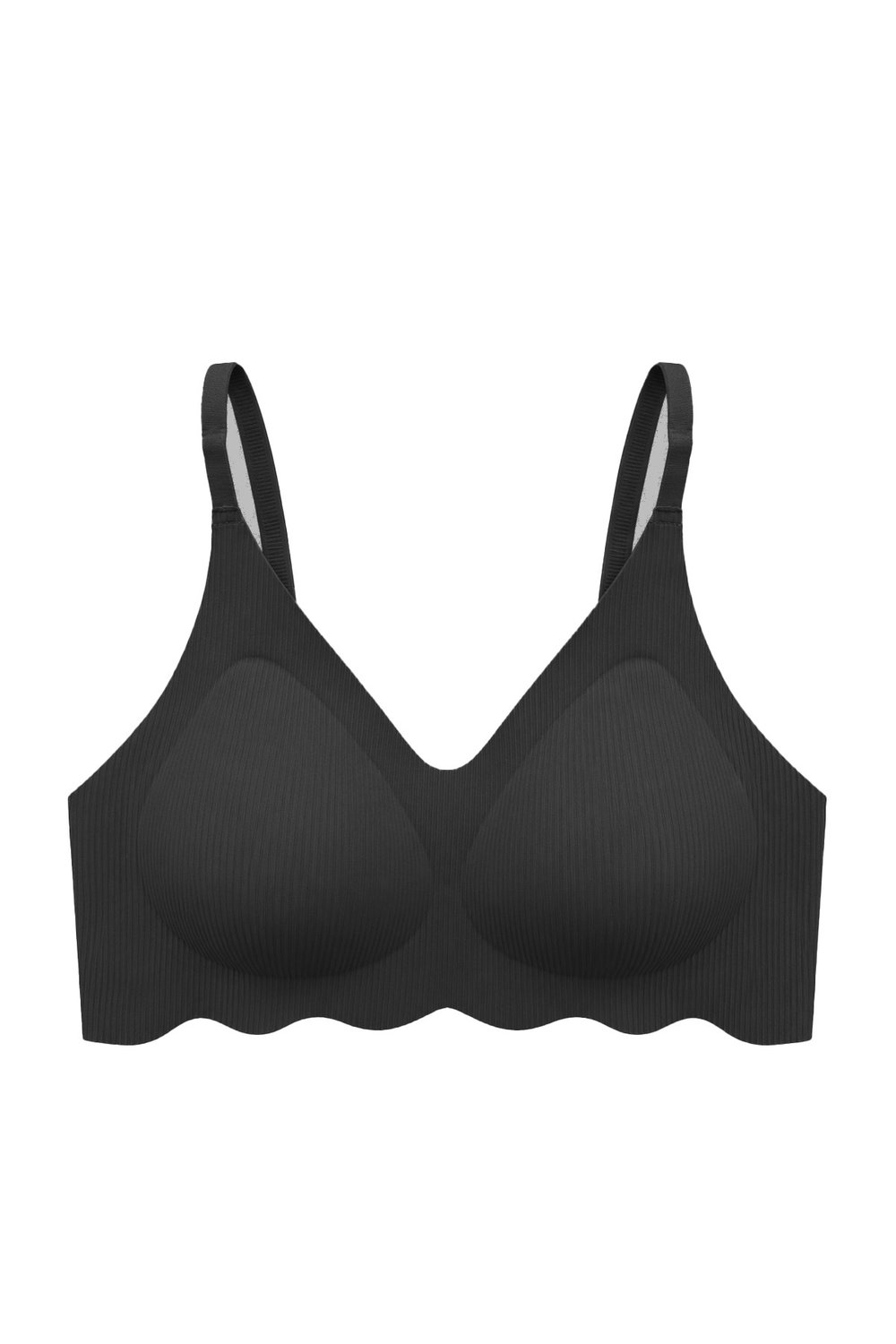 Seamless Bra - Elara | Siyah Lazer Kesim Balensiz İnce Fitil Dokulu Dikişsiz Kadın Sütyen