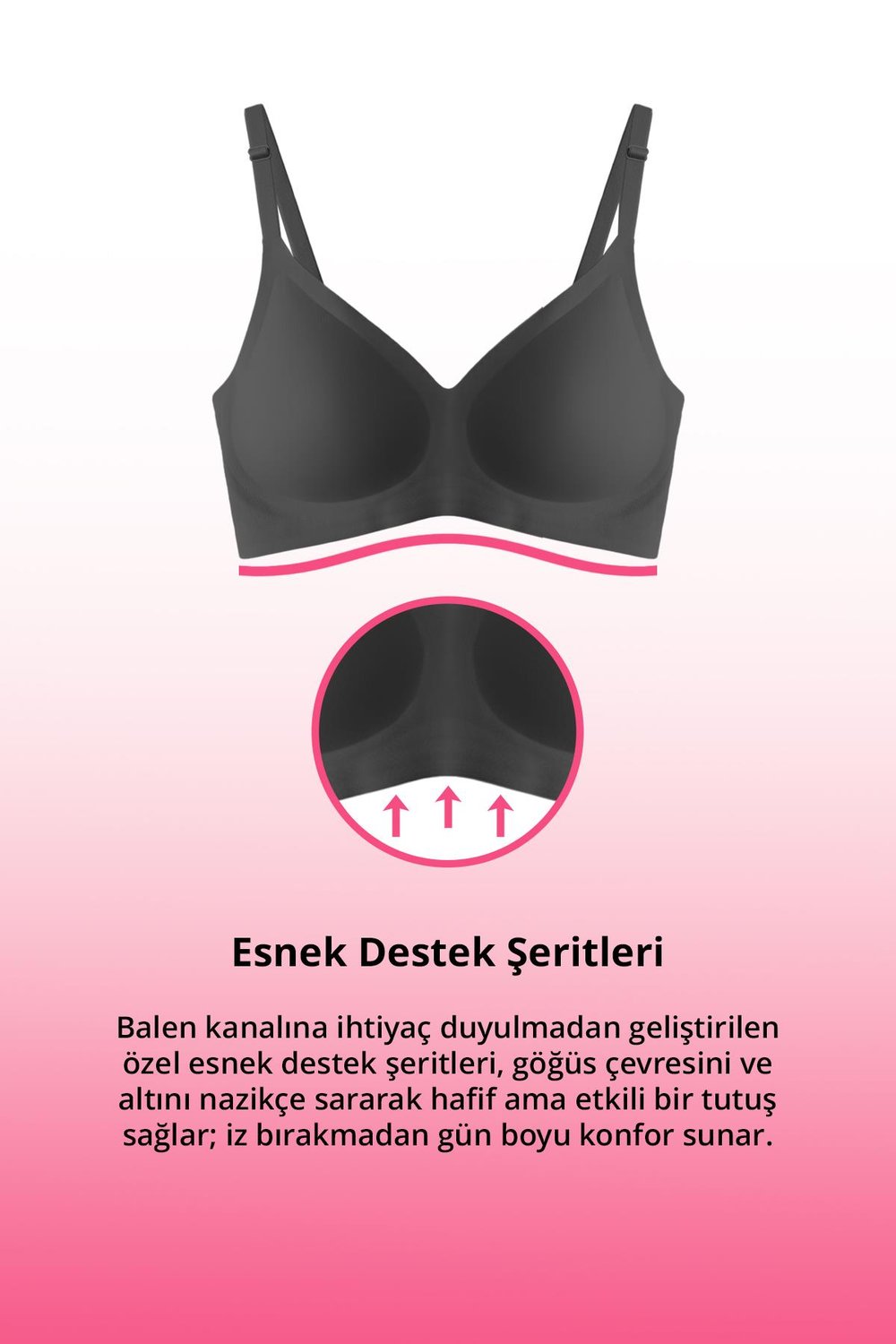 Seamless Bra - Pure | Siyah Lazer Kesim Dikişsiz Ayarlanabilir Askılı Balensiz Kadın Sütyen