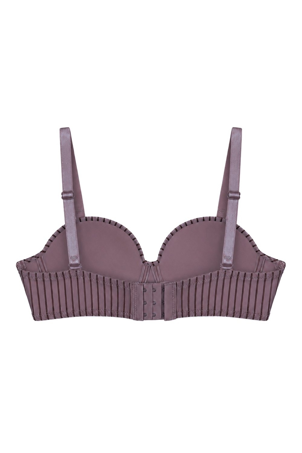 Seamless Bra - Striva | Mürdüm Mikro Çizgi Desenli Balenli Toparlayıcı Kadın Sütyen