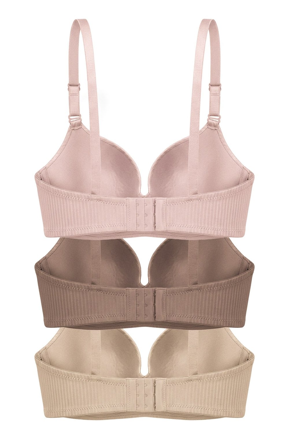 Seamless Bra - Rivelle | Mikro Çizgi Desenli Balensiz Günlük Kadın Sütyen 3lü Paket-2