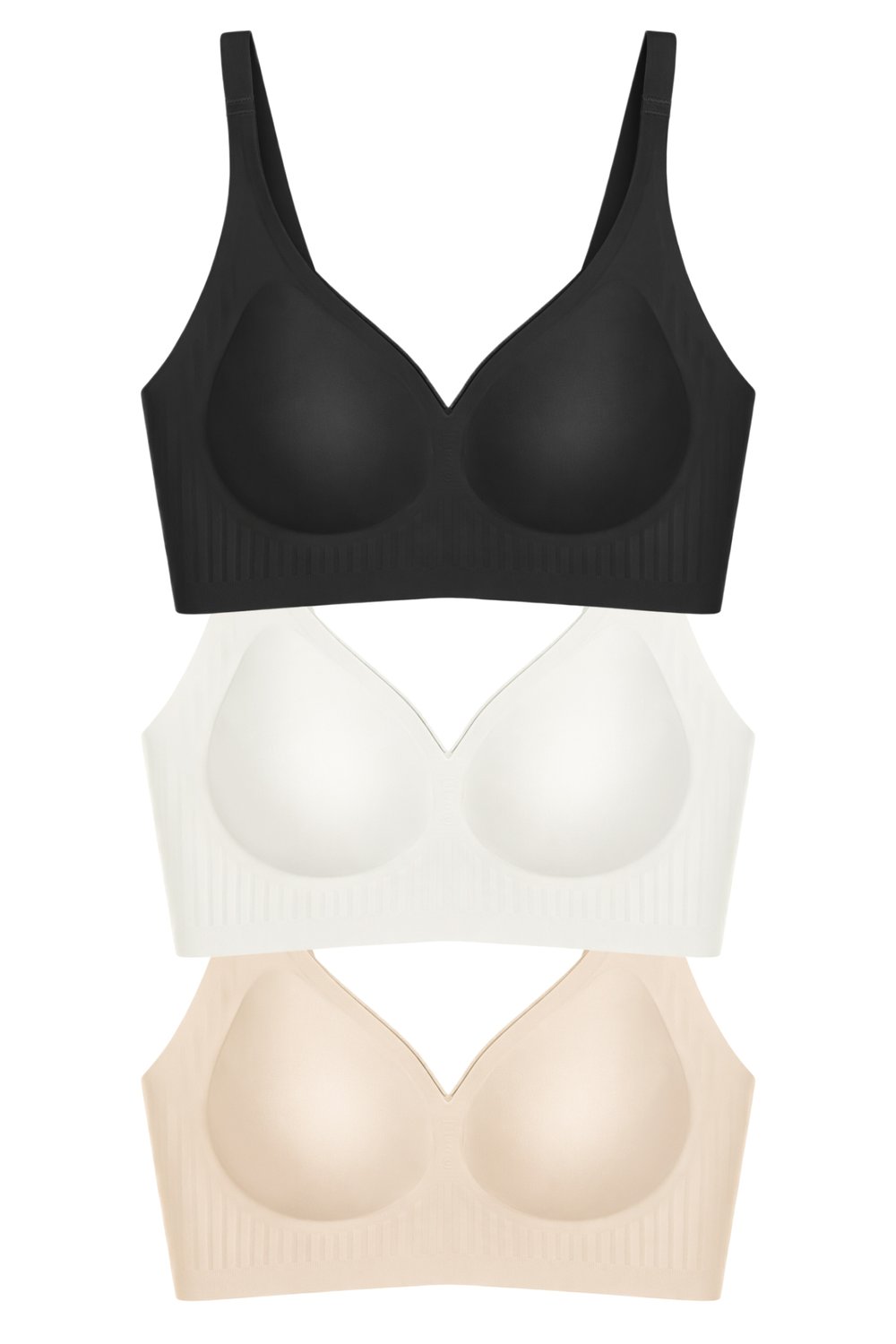 Seamless Bra - Slight | Lazer Kesim Dikişsiz Dilim Detaylı Balensiz Kadın Sütyen 3lü Paket
