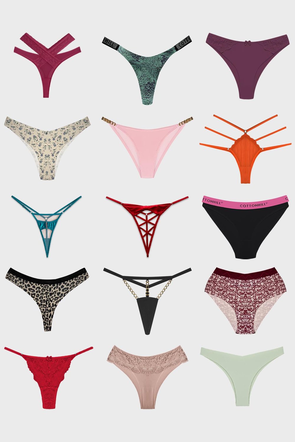 Kadın Bikini Külot Brezilya Külot Tanga Külot Karma Paket 10lu