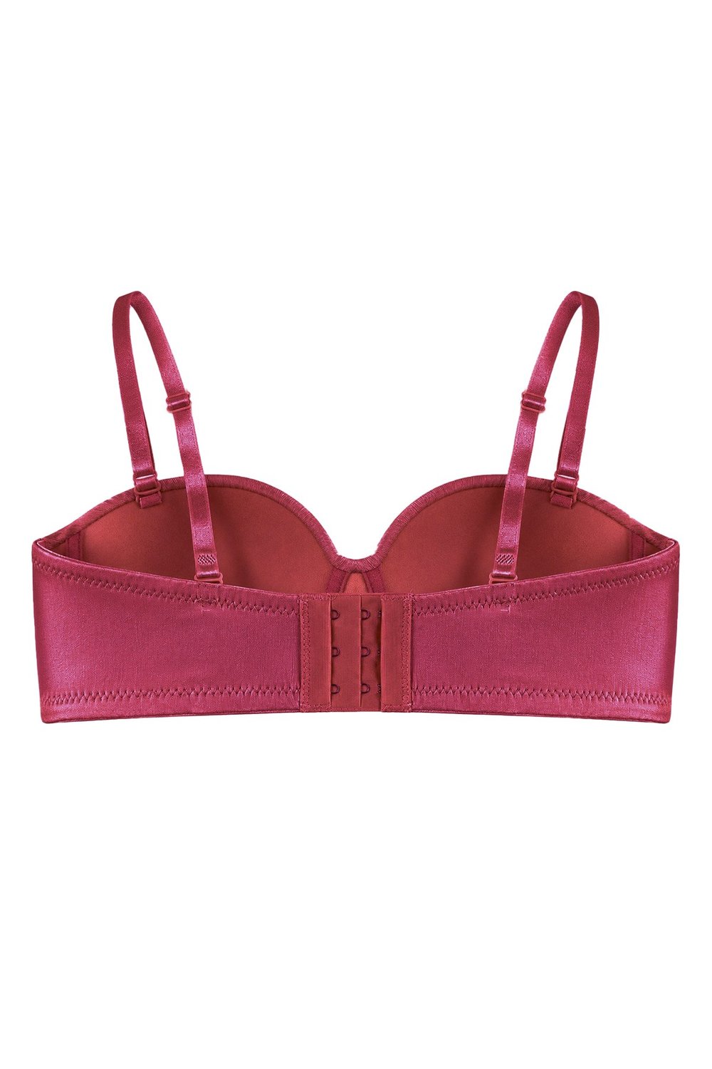 Seamless Bra - Maris | Vişne Micro Balenli Parlak Straplez Kadın Sütyen