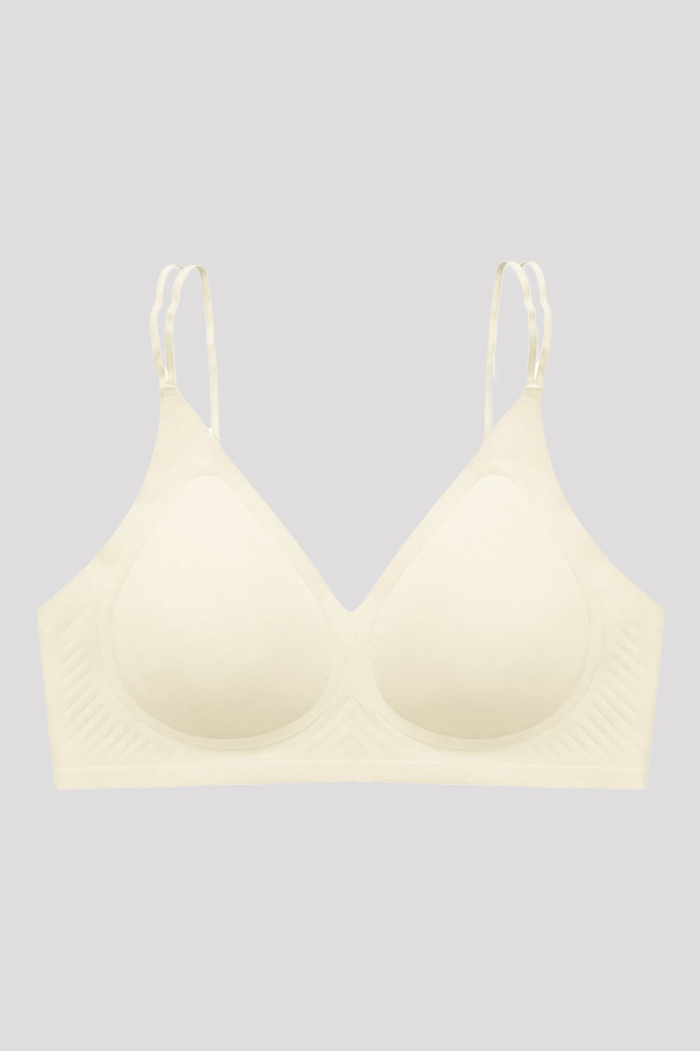 Seamless Bra - Viora | Krem Lazer Kesim Balensiz Kontur Kabartma Detaylı Dikişsiz Kadın Sütyen