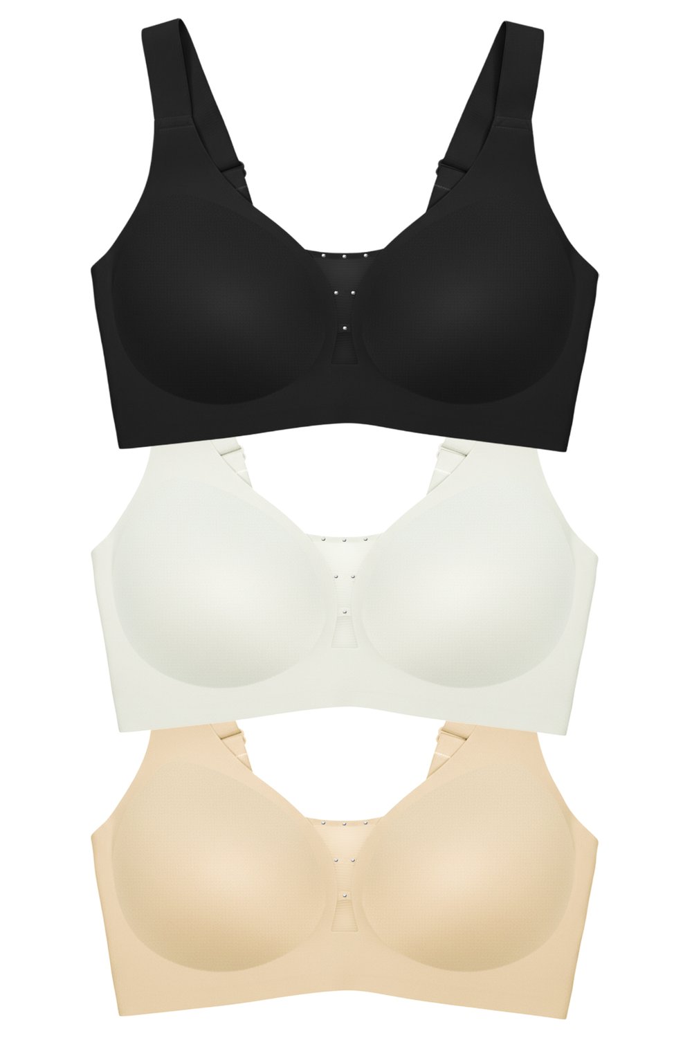 Seamless Bra - Balance | Lazer Kesim Taşlı Dikişsiz Toparlayıcı Büyük Beden Kadın Sütyen 3lü Paket