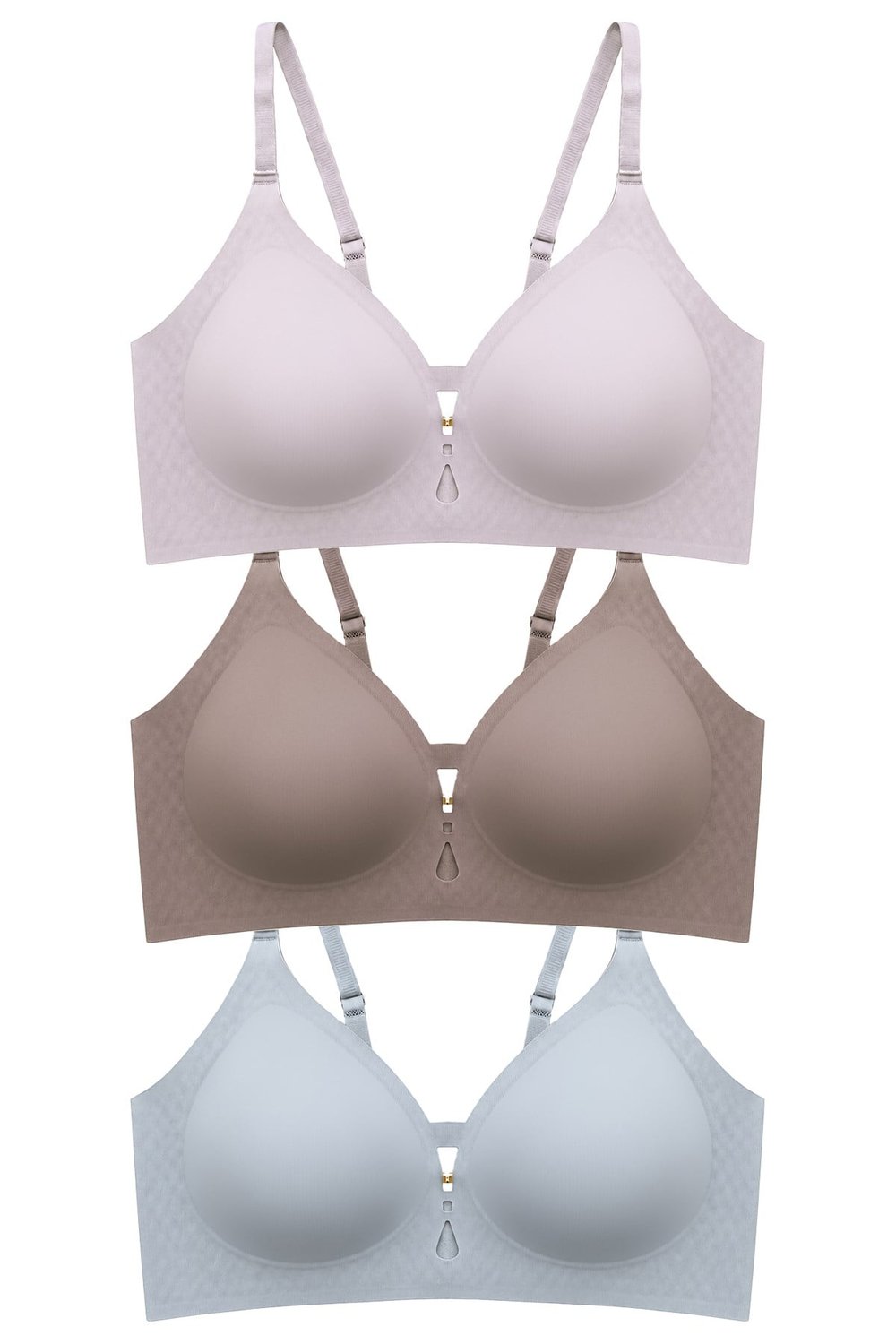 Seamless Bra - Elune | Lazer Kesim Balensiz Dekolte Taş Detaylı Dikişsiz Kadın Sütyen 3lü Paket