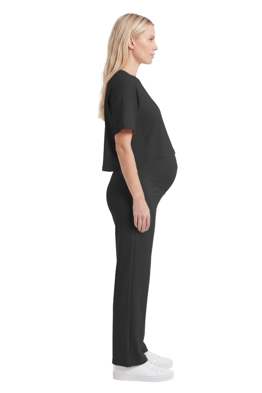Premium - Sway Collection | Siyah Yüksek Bel Modal Hamile Kadın Pantolon 
