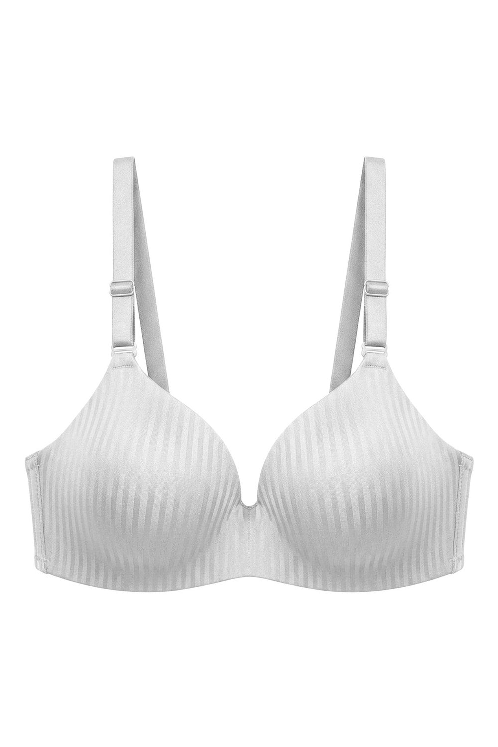 Seamless Bra - Rivelle | Beyaz Mikro Çizgi Desenli Balensiz Günlük Kadın Sütyen