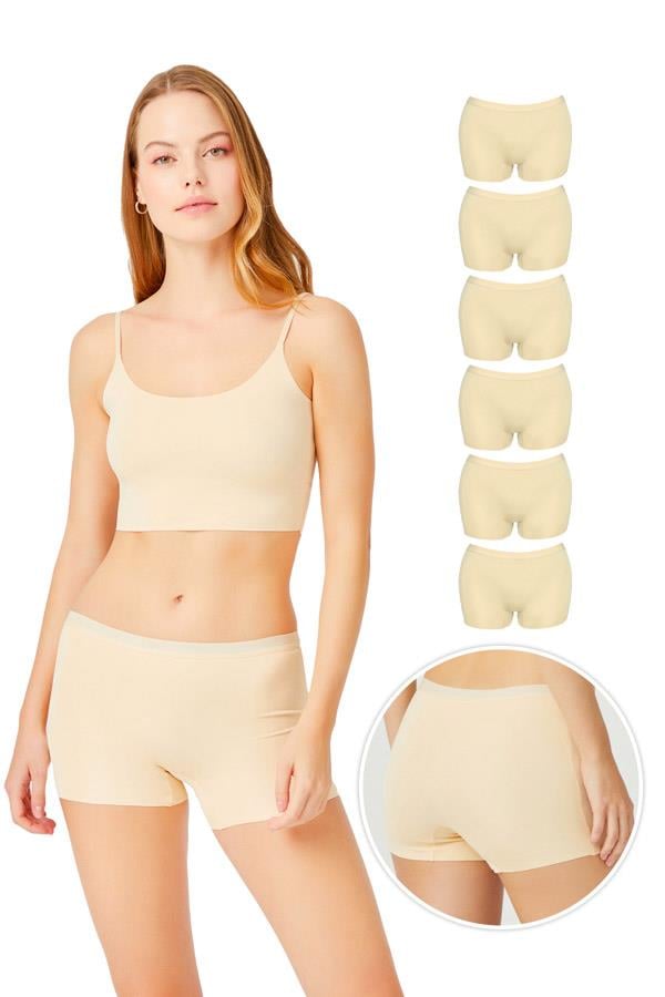 Basic Lazer Kesim Dikişsiz Kadın Boxer Külot 6lı Paket-2