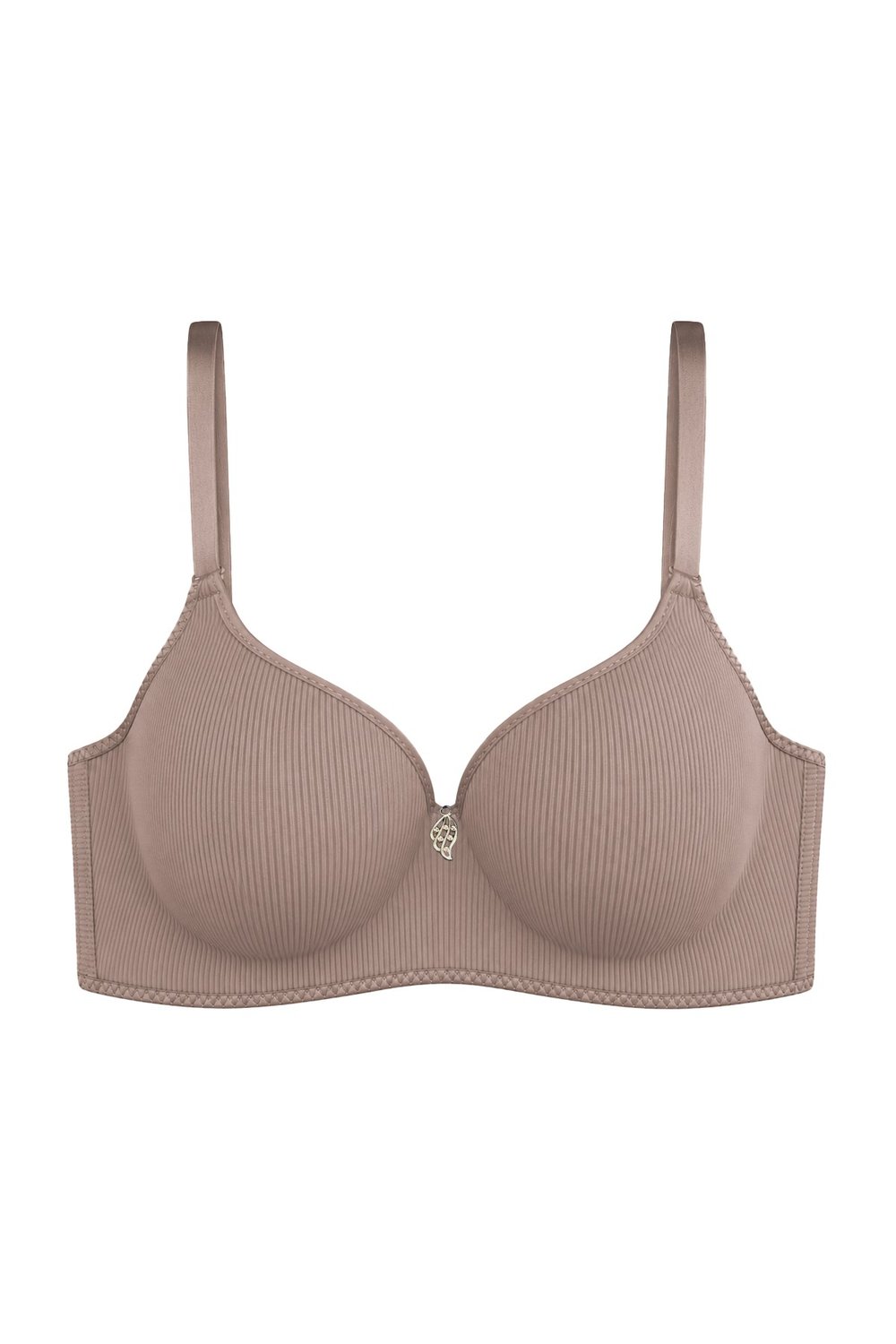 Seamless Bra - Renoa | Kahverengi Rib Dokulu Balensiz Doğal Form Straplez Kadın Sütyen