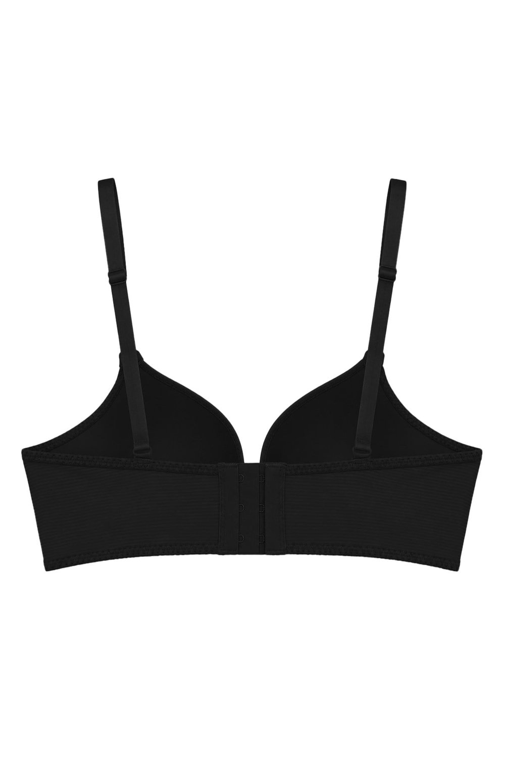 Seamless Bra - Renoa | Siyah Rib Dokulu Balensiz Doğal Form Straplez Kadın Sütyen