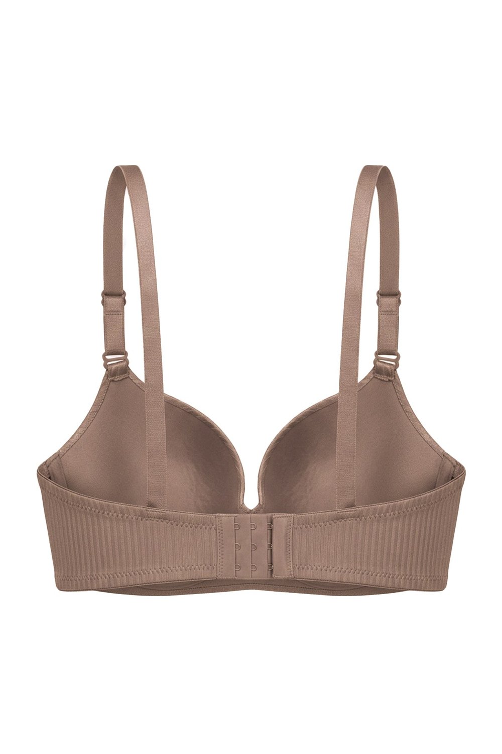 Seamless Bra - Rivelle | Kahverengi Mikro Çizgi Desenli Balensiz Günlük Kadın Sütyen
