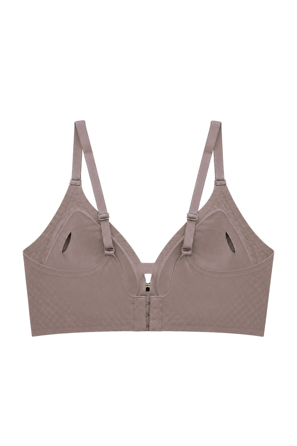 Seamless Bra - Elune | Kahverengi Lazer Kesim Balensiz Dekolte Taş Detaylı Dikişsiz Kadın Sütyen
