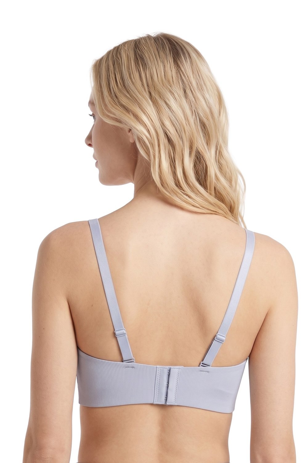 Seamless Bra - Velora | Gri Lazer Kesim Balensiz Rib Dokulu Dikişsiz Kadın Sütyen