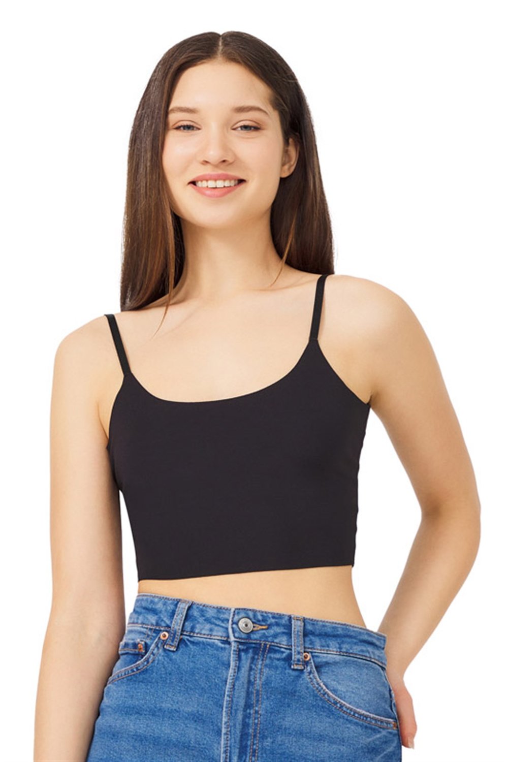 Ayarlanabilir İnce Askılı Lazer Kesim Crop Büstiyer 3lü Paket-3