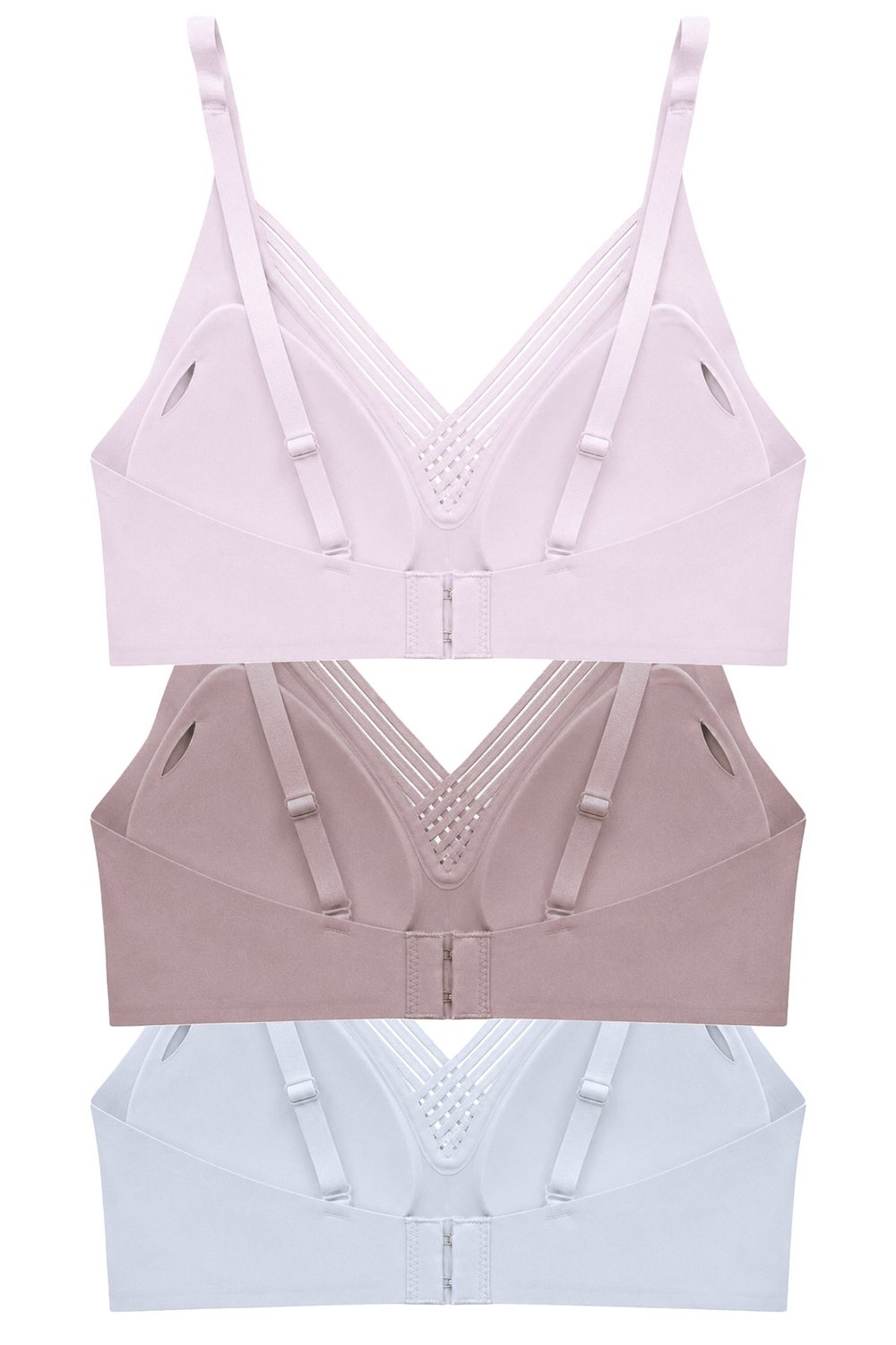 Seamless Bra - Lucent | Lazer Kesim Balensiz Ön Çapraz Şerit Detaylı Kadın Sütyen 3lü Paket