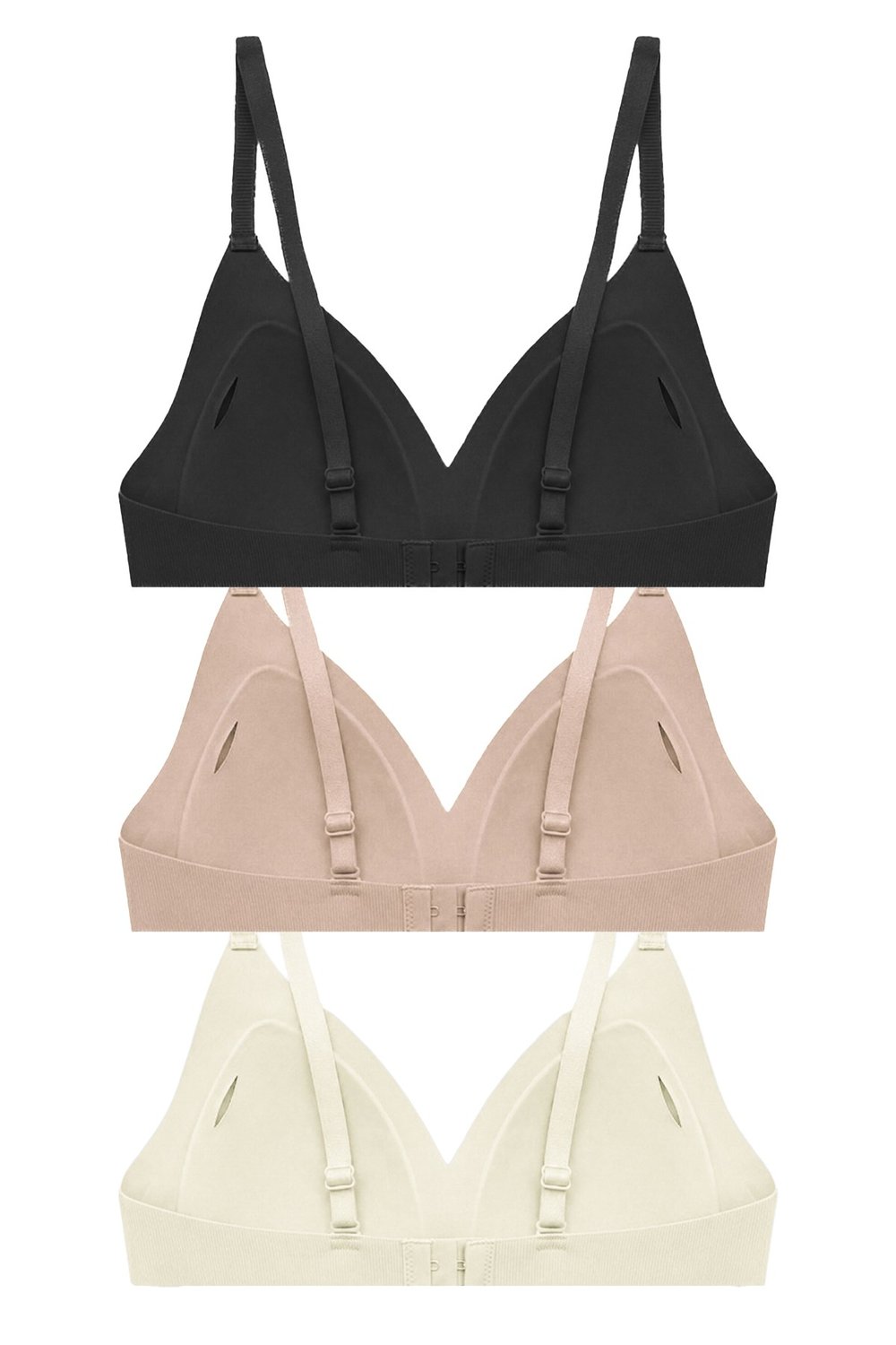 Seamless Bra - Velour | Lazer Kesim Balensiz Üçgen Form Dikişsiz Kadın Sütyen 3lü Paket-2