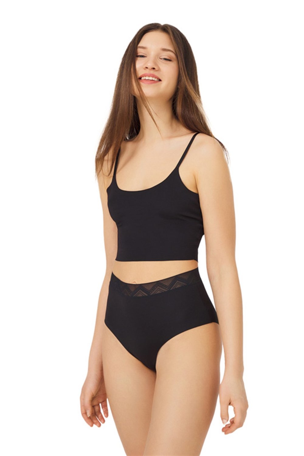 Basic Yüksek Bel Lazer Kesim Bikini Külot 3lü Paket - 3