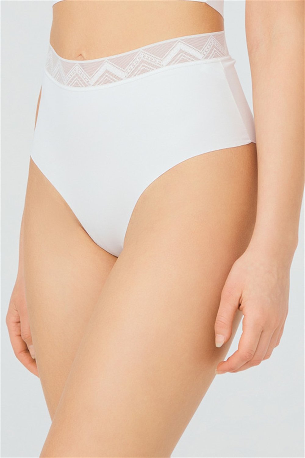 Basic Yüksek Bel Lazer Kesim Bikini Külot 3lü Paket
