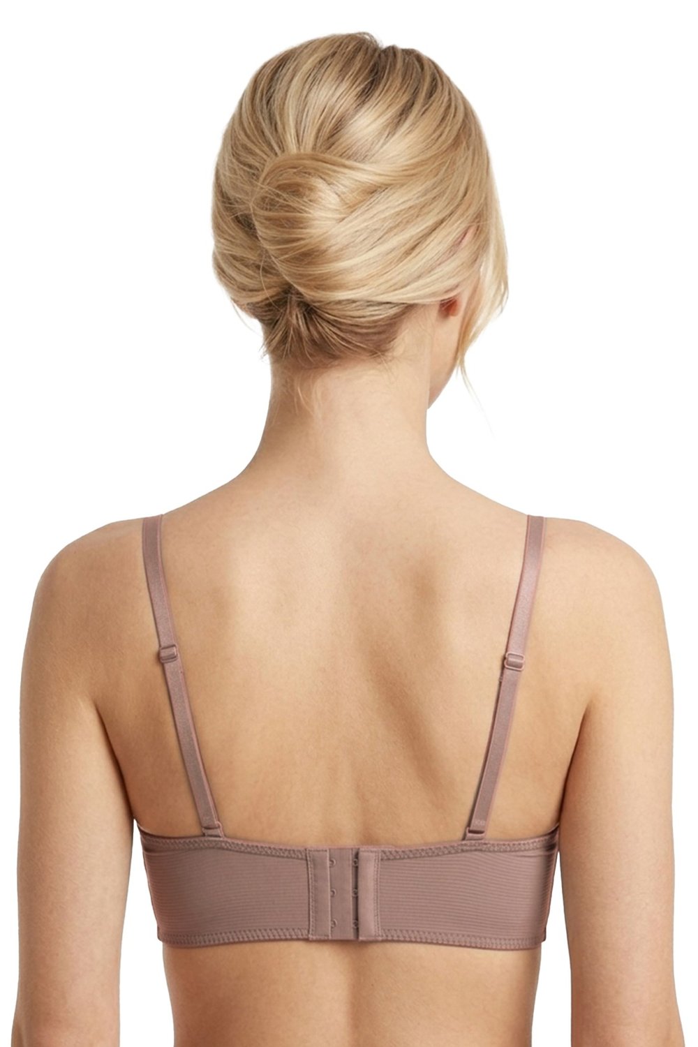 Seamless Bra - Renoa | Kahverengi Rib Dokulu Balensiz Doğal Form Straplez Kadın Sütyen