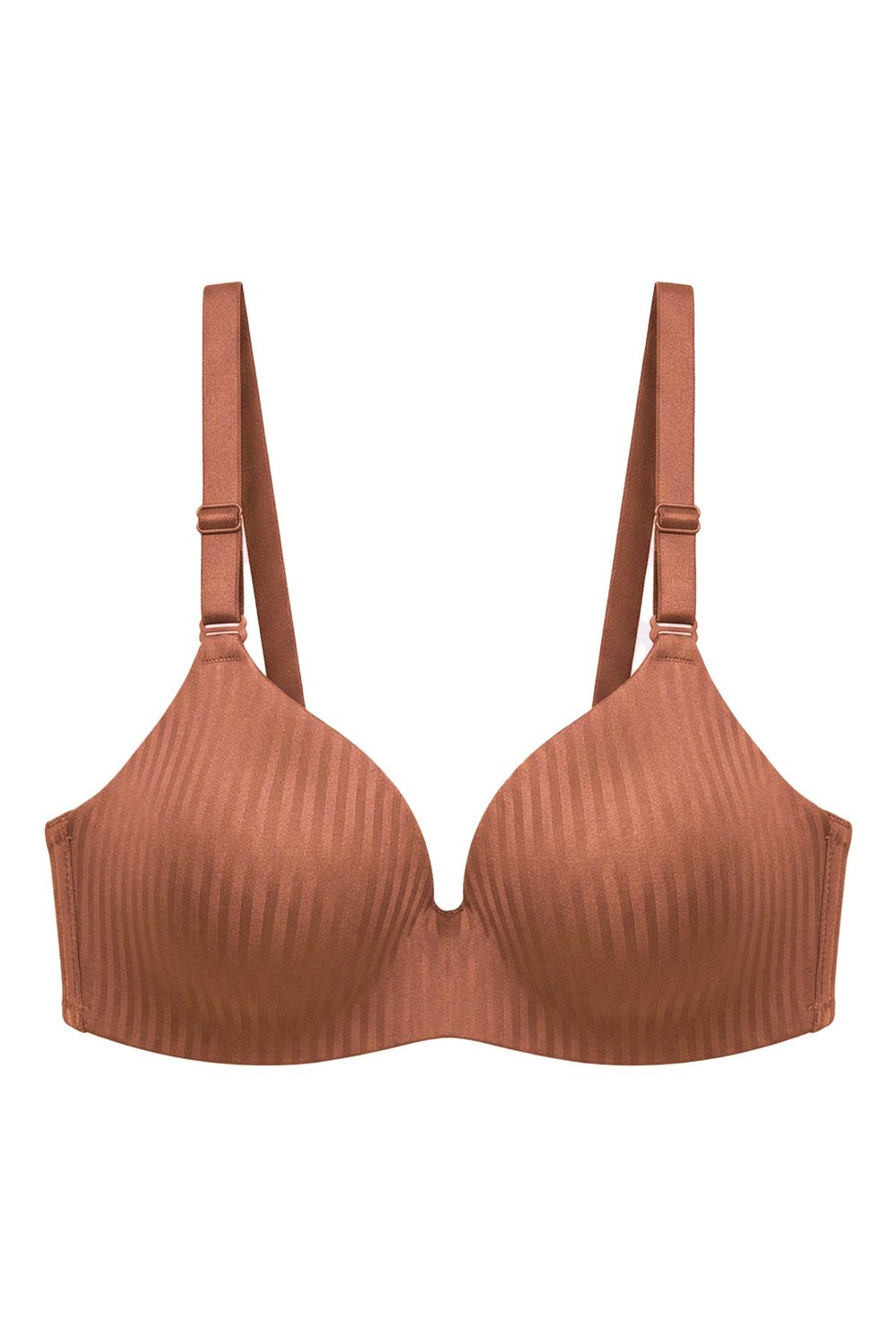 Seamless Bra - Rivelle | Bej Mikro Çizgi Desenli Balensiz Günlük Kadın Sütyen