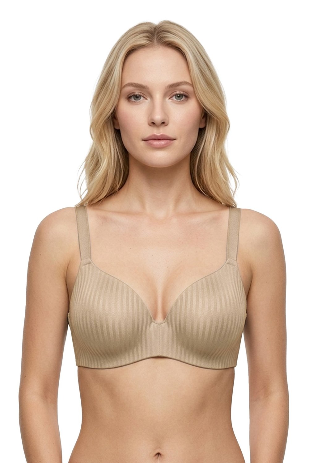 Seamless Bra - Rivelle | Ten Mikro Çizgi Desenli Balensiz Günlük Kadın Sütyen