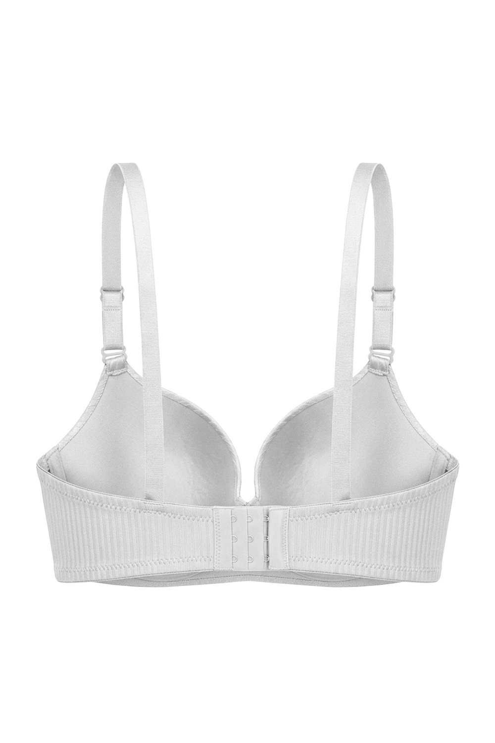 Seamless Bra - Rivelle | Beyaz Mikro Çizgi Desenli Balensiz Günlük Kadın Sütyen