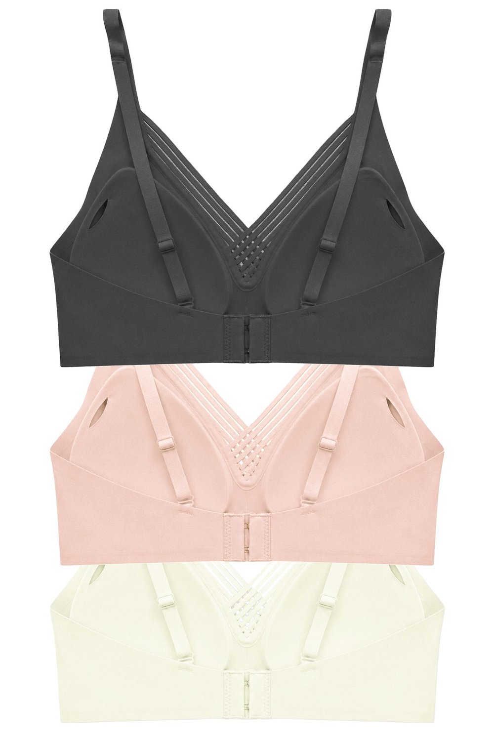 Seamless Bra - Lucent | Lazer Kesim Balensiz Ön Çapraz Şerit Detaylı Kadın Sütyen 3lü Paket-2