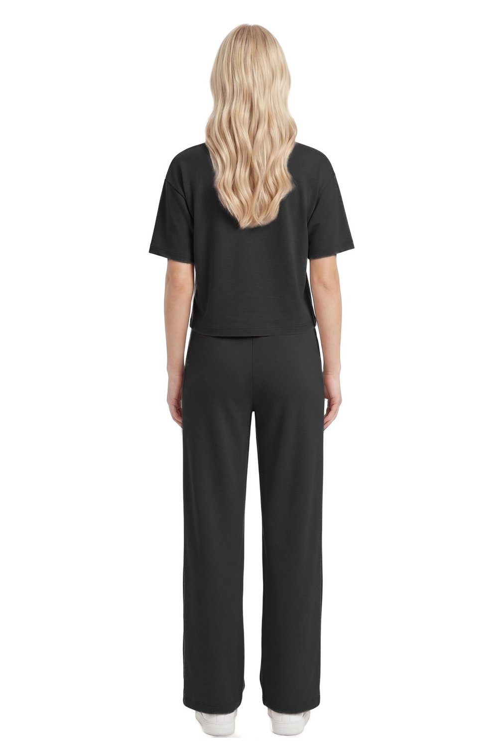 Premium - Sway Collection | Siyah Basic Yüksel Bel Modal Bol Paça Kadın Pantolon