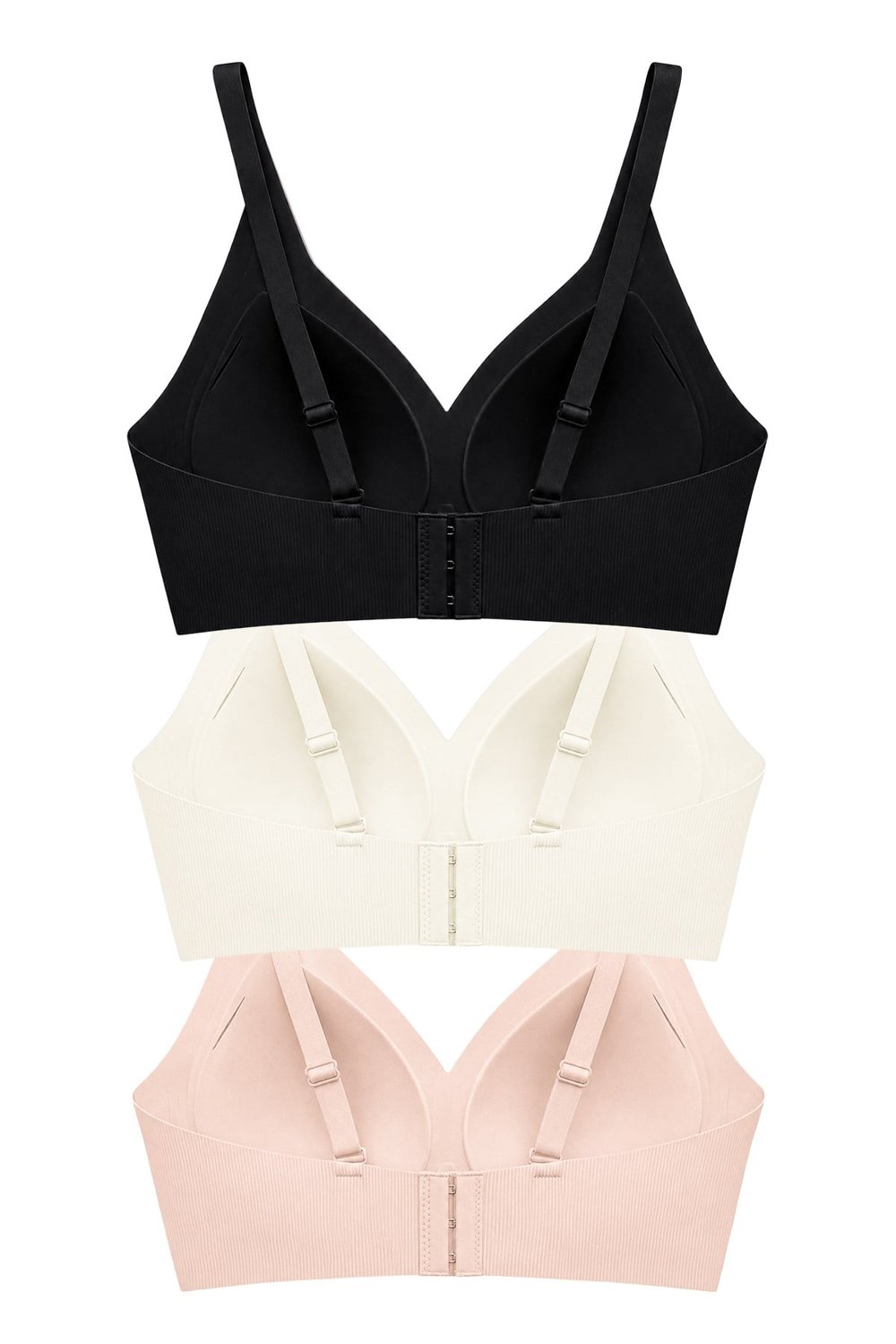 Seamless Bra - Velora | Lazer Kesim Balensiz Rib Dokulu Dikişsiz Kadın Sütyen 3lü Paket-2