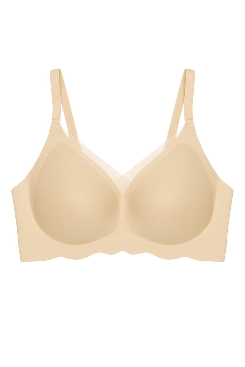 Seamless Bra - Touch | Ten Lazer Kesim Dikişsiz Tül ve Dalga Detaylı Balensiz Kadın Sütyen
