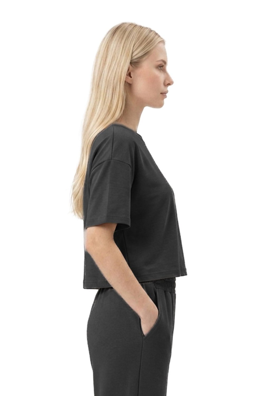 Premium - Sway Collection | Siyah Modal Bisiklet Yaka Tişört